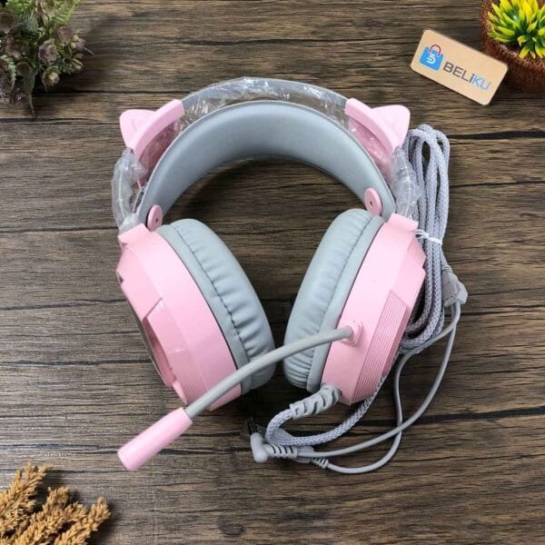 Headset Gamen Headphone GH1100 Pink/Abu